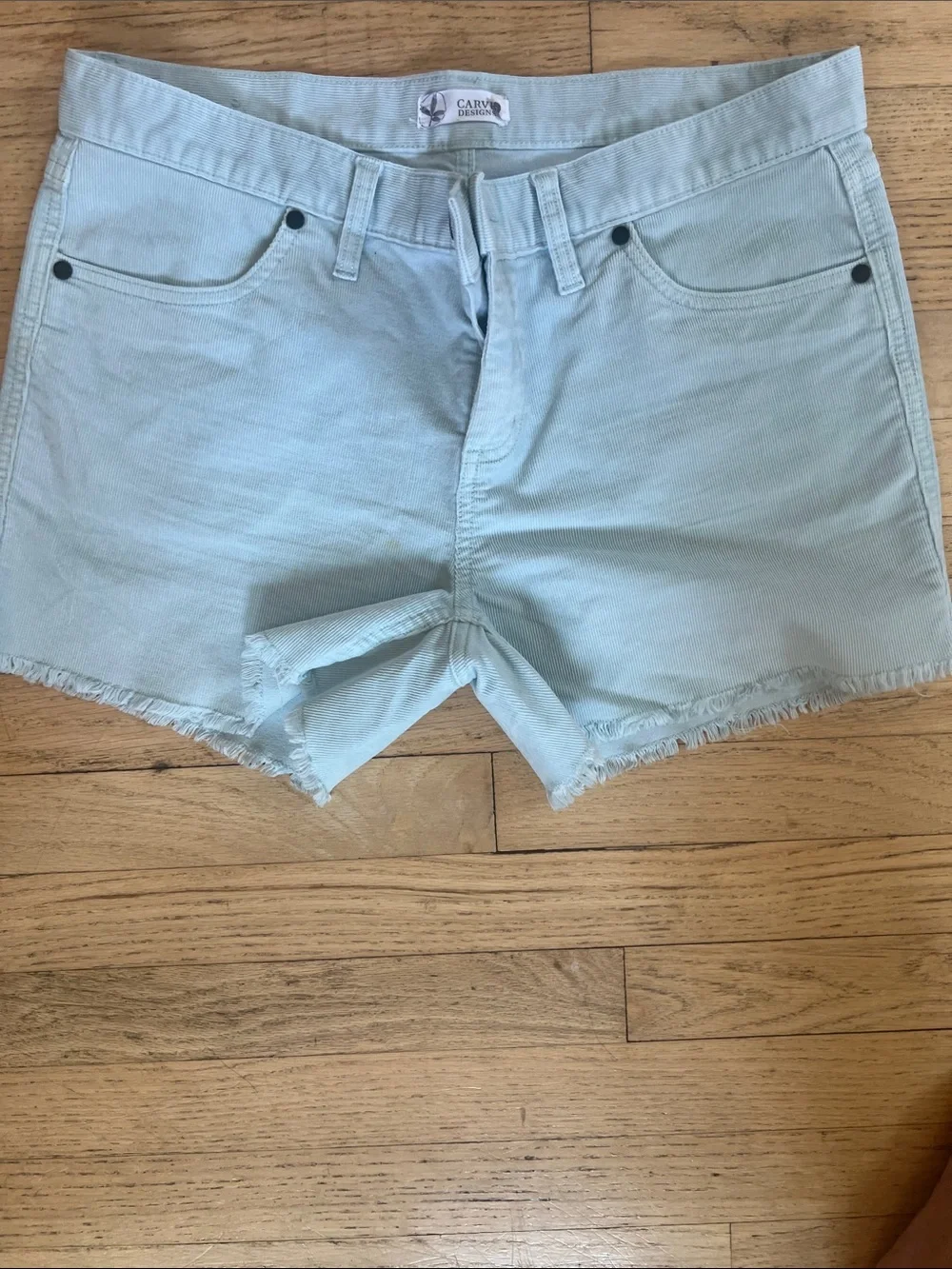 Carve Designs women’s Pale Blue Denim Cutoff Shorts - Picture 1 of 6